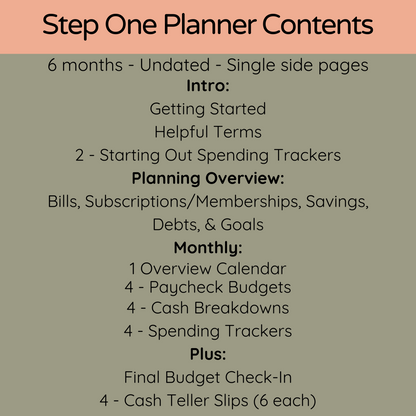 Printable Paycheck Planner - Step One